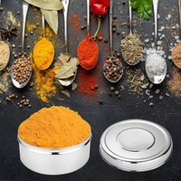 CutTales Set of 3 Stainless Steel Plain Round Shape Puri Dabbi Box  - Pack Of 3