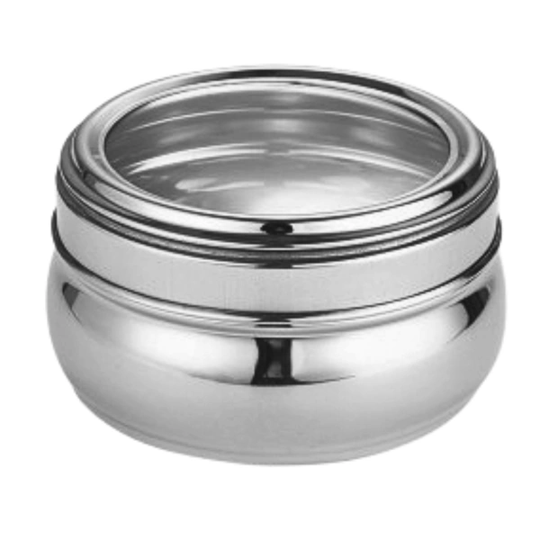 CutTales Heavy Steel Bulged Container Set – Set of 6 | Durable & Rust-Free | Kitchen Must-Have - Silver, Pack Of 6