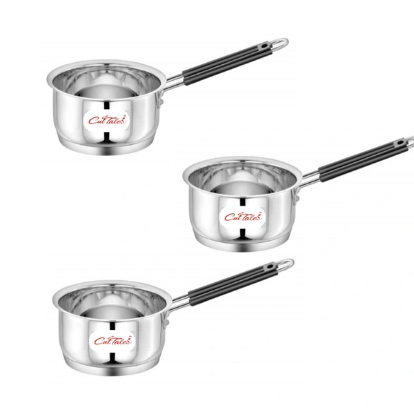 CutTales Stainless Steel Sauce Pan  - Pack Of 3
