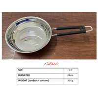 CutTales Premium Stainless Steel Fry Pan, Durable & Multi-Purpose Cookware for Everyday Cooking - Size 12, Silver