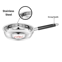 CutTales Premium Stainless Steel Fry Pan (Set of 3)– Non-Stick, Durable & Multi-Purpose Cookware for Everyday Cooking