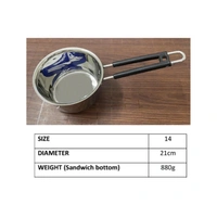 CutTales Stainless Steel Sauce Pan - Size 14