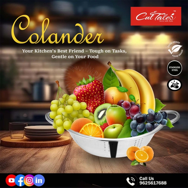 CutTales Stainless Steel Colander