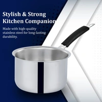 CutTales Stainless Steel try Ply Sauce Pan (Set Of 1, Size 16,18) - Pack Of 2