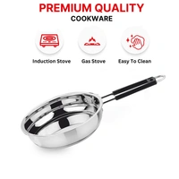 CutTales Premium Stainless Steel Fry Pan, Durable & Multi-Purpose Cookware for Everyday Cooking - Size 12, Silver