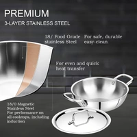 CutTales  Tri Ply Kadhai Set For Daily Use , Size- 24Cm - Size 24