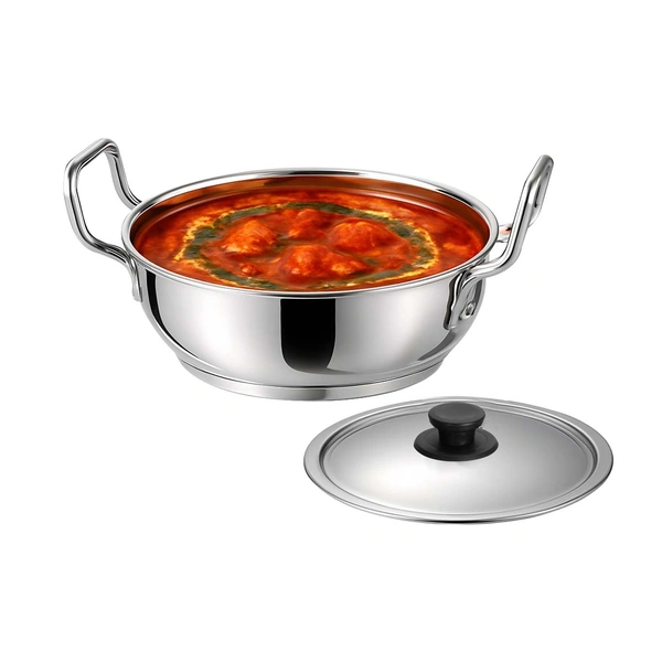 CutTales Sandwich Bottom Stainless Steel Kadhai Set Of 2 - 6