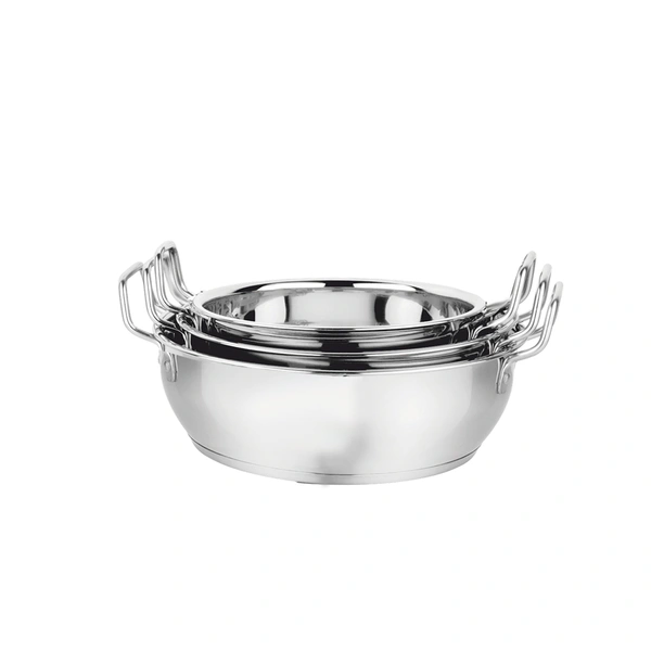 CutTales Sandwich Bottom Stainless Steel Kadhai Set Of 2 - 3