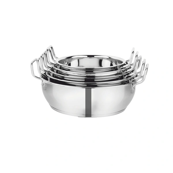 CutTales Sandwich Bottom Stainless Steel Kadhai Set Of 2 - 5