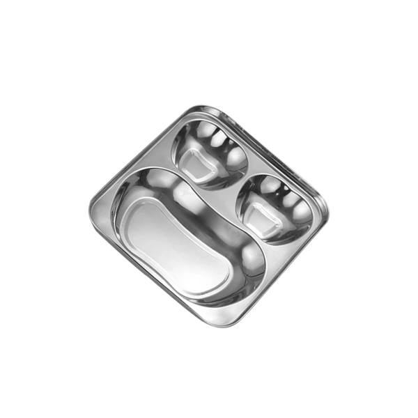 CutTales Stainless Steel 3 Compartment Apple Shaped Plate