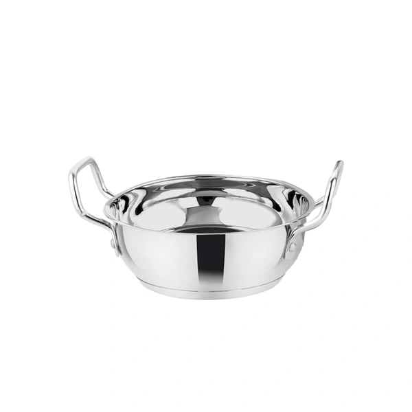CutTales Sandwich Bottom Stainless Steel Kadhai Set Of 1, Size-11 - Size 14