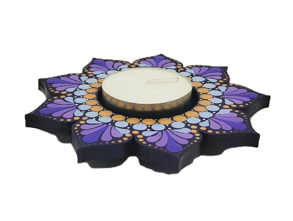 Single Tea Light Holder - Violet: "The Enchanted Blooms"*