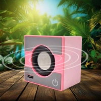 Mini Speaker Portable Wireless Speaker with Immersive Sound (1 Pc / Mix Color) - Pink Lace