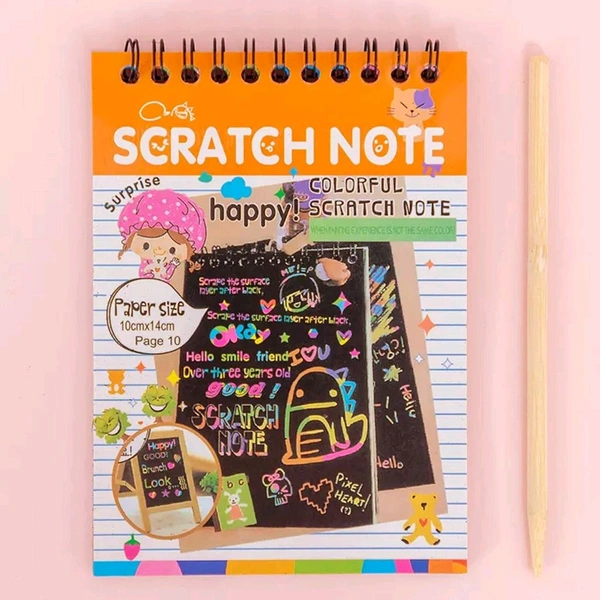 Crafts Rainbow Art Scratch Paper Book (10 Pages, Pack of 1)