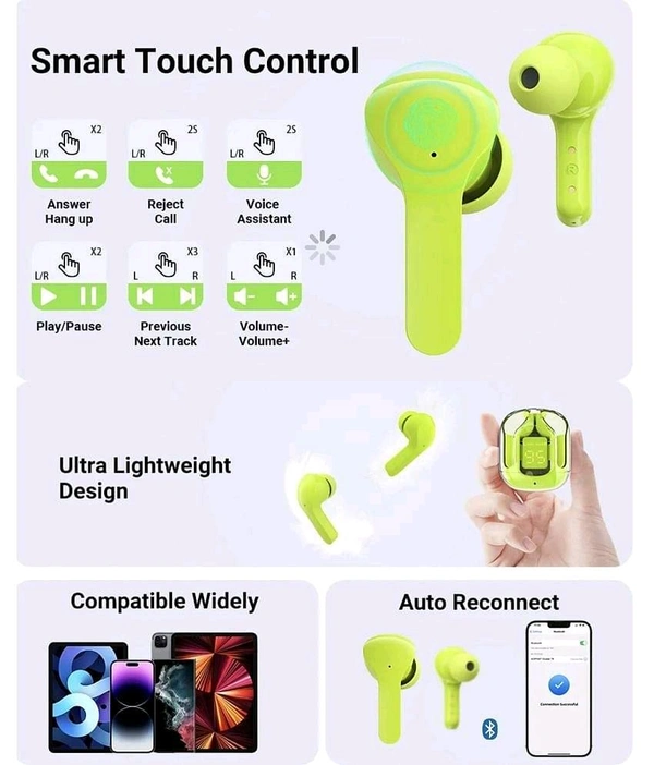 Ultrapods Pro Wireless Bluetooth 5.3 Airbuds - Green