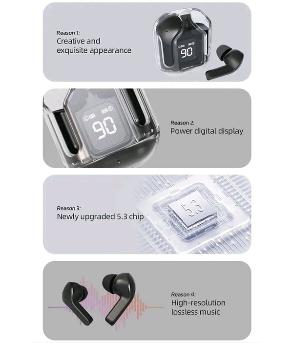 Ultrapods Pro Wireless Bluetooth 5.3 Airbuds - Black