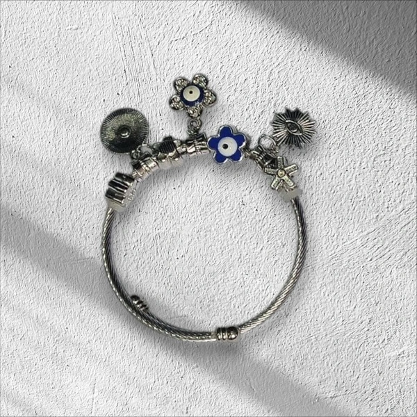 Silver Hand Bracelet with Flower for Girls & Women's (1pc)