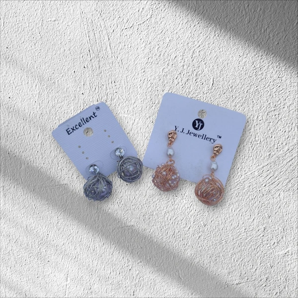 Trendy Nest Design Pearl Drop Earrings for Girls & Women's (Combo)