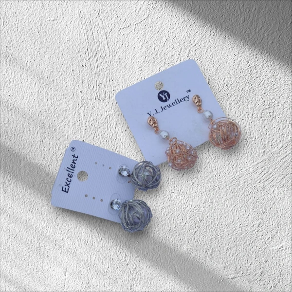 Trendy Nest Design Pearl Drop Earrings for Girls & Women's (Combo)