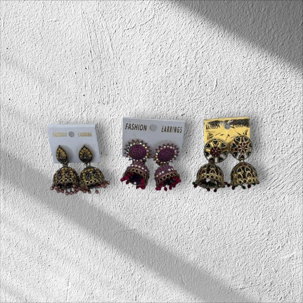 Trendy Golden brown Jhumki Combo set for Girls & Women's