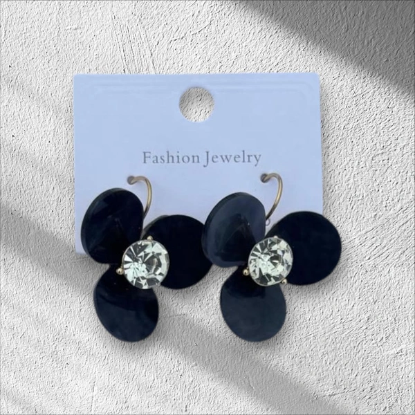 Cute Flower Earrings Black Colour for Girls & Women's