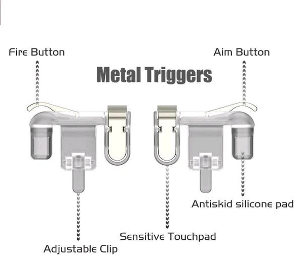 Action Game | Free Fire | PUB-G Metal Trigger – Game Controller – Pair