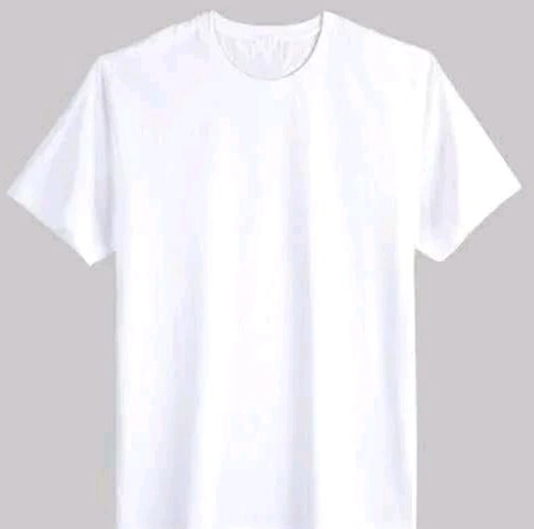 Plain White Polyester Tshirt for Men - S