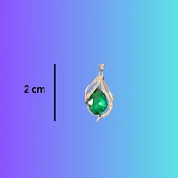 Cute Little Things Elegant Teardrop Crystal Pendant Necklace - Green Stone