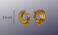 Korean Style Interlocking Hoops - 2.5 cm, Gold