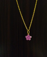 Purple Flower Necklace - Purple Pizzazz