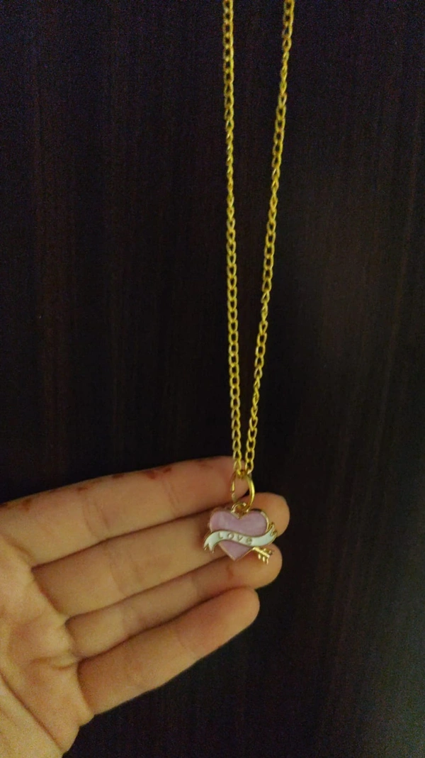 Heart Love Necklace - Pink Lace
