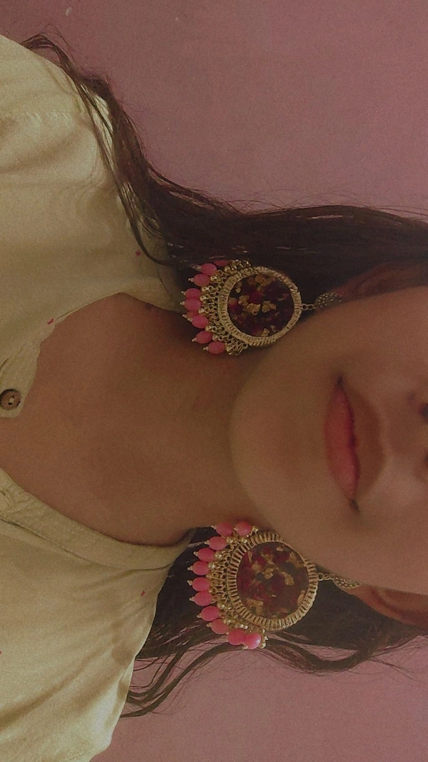 Resin Rose Jhumkas