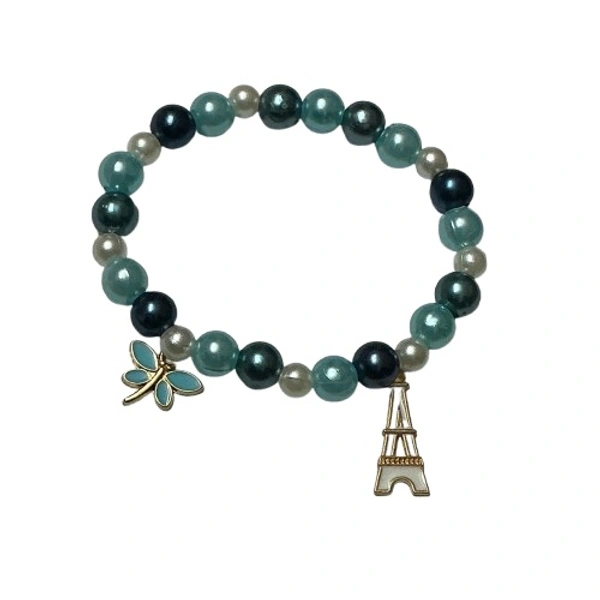 Stretchable Bead Bracelet With Charms