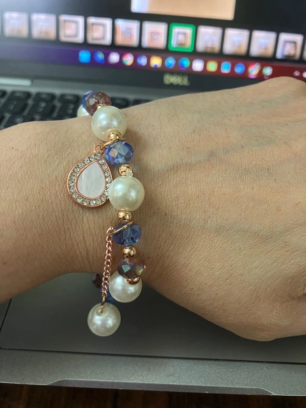 Sparkling Crystal Beads Drop Charm Bracelet 
