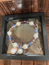 Sparkling Crystal Beads Drop Charm Bracelet 