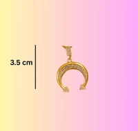 Cute Little Things Anti-Tarnish Crescent Moon Pendant Necklace, Gold Tone with Crystal Accents