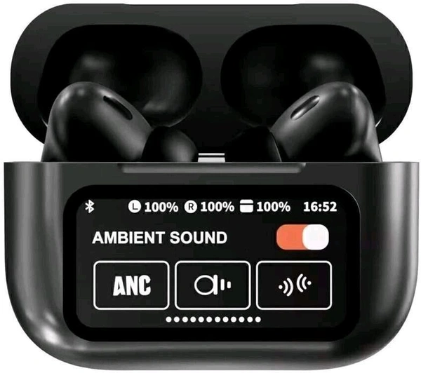 Noizr Smart Buds A9 Pro Display Earbuds C-Type Fast Charging Wireless Bluetooth  (Black, In the Ear)