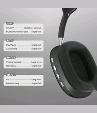 Noizr P9 Silver Headphones Bluetooth On Ear 4 Hours Playback Active Noise cancellation IPX4(Splash & Sweat Proof) Silver - 4 Days Easy Return, Silver
