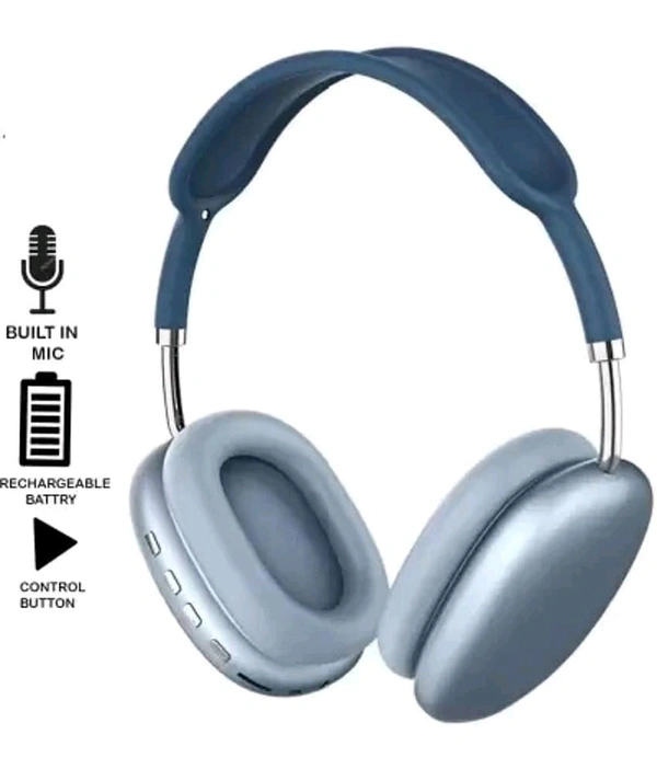 Noizr P9 Silver Headphones Bluetooth On Ear 4 Hours Playback Active Noise cancellation IPX4(Splash & Sweat Proof) Blue  - Blue, 4 Days Easy Return