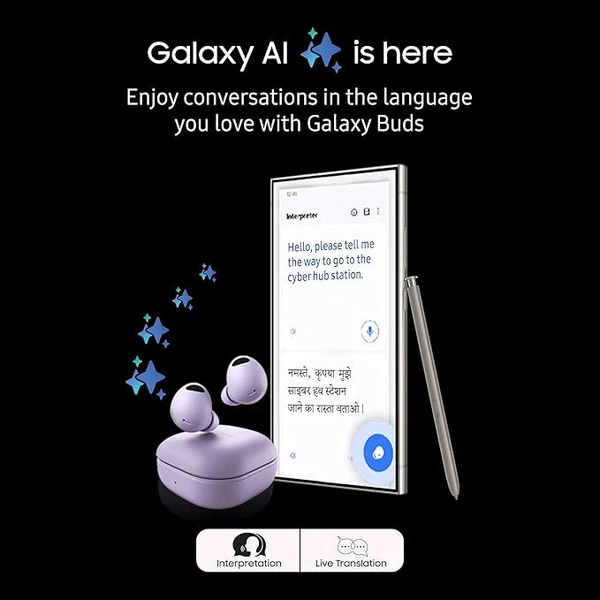 Samsung Galaxy Buds2 Pro, with Innovative AI Features, Bluetooth Truly Wireless in Ear Earbuds with Noise Cancellation (Bora Purple) - 4 Days Easy Return