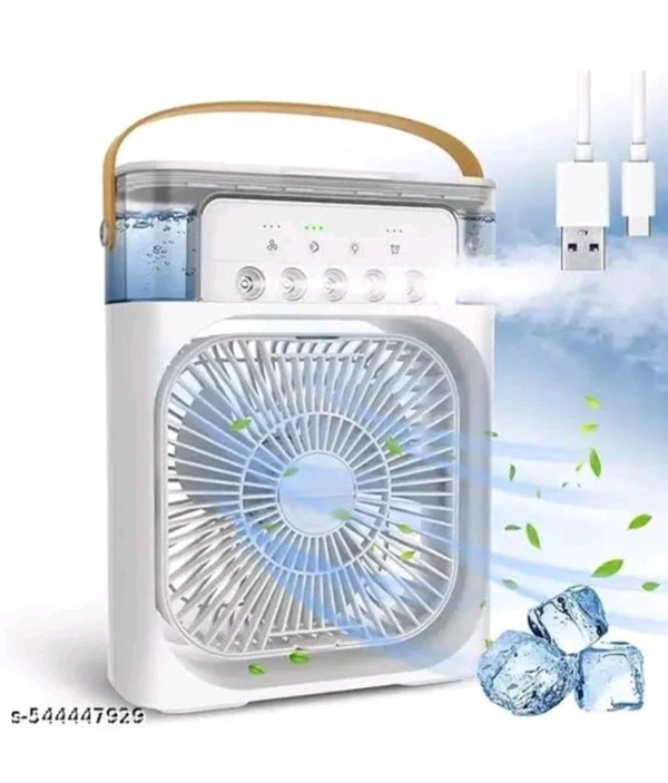 Portable Mini Air Cooler Fan With Water Mist  & Ice Chamber | USB Powered Cooler - White, 1