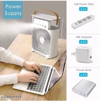 Portable Mini Air Cooler Fan With Water Mist  & Ice Chamber | USB Powered Cooler - White, 1