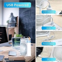 Portable Mini Air Cooler Fan With Water Mist  & Ice Chamber | USB Powered Cooler - White, 1
