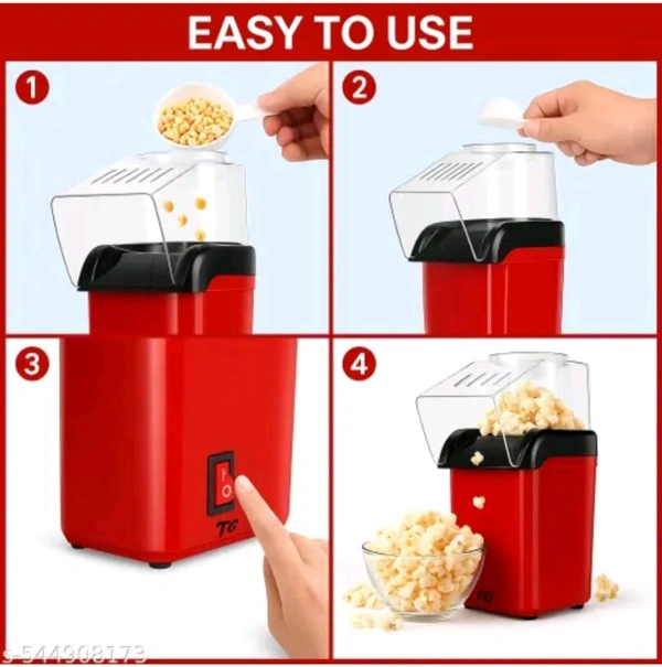 Electric Popcorn 🍿 Machine 6 Month Warranty Troll Gadgets  - Red, 1