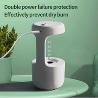 Anti-Gravity Water Flow with Smart LED Clock Display: The anti-gravity water flow technology creates the illusion of backflow droplets and a soothing running water noise with a smart LED Clock display to track time and a warm light.

Air humidifier: Water drop reflux atomization technology - White, 1