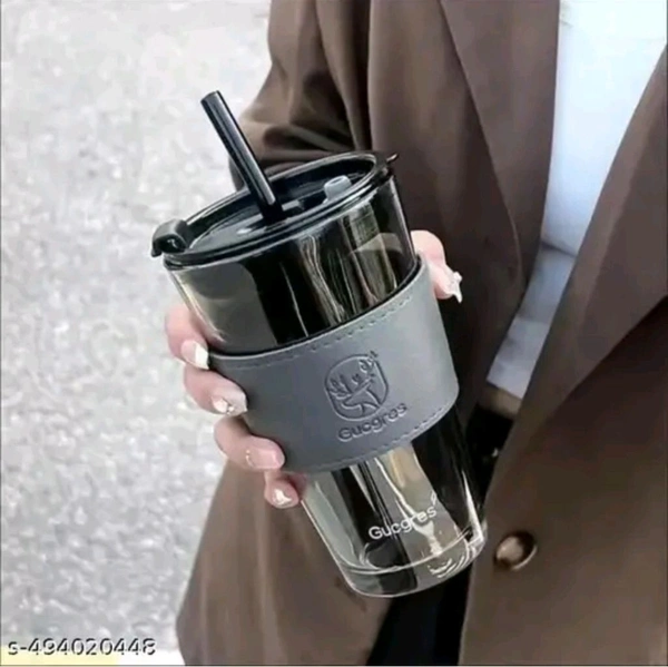 Pack Of One Glass Travel And Chill In House Mug With Straw. High Quality Meterial And Fabric Use For Actheticks Look 