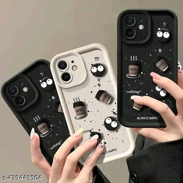 Elevate 3D Cute Cartoon Coffee Design with Precise Camera Cuts and shockproof Back Case Cover Compatible for i Phone 12 - Brown - Pickled Bean