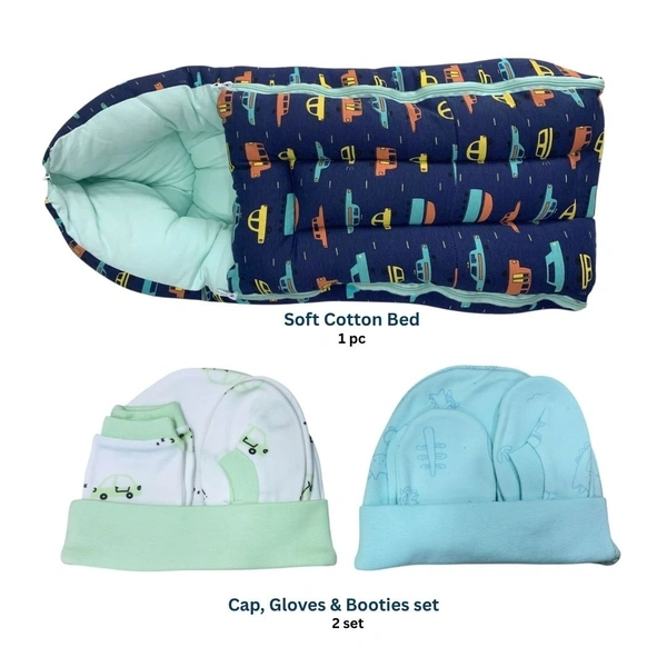 Premium Basic Newborn Combo - Mosquito Net Bed + Woolen Sweater