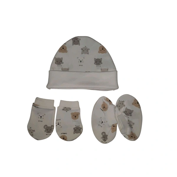 Premium Mittens & Booties Set | Kinder County - White