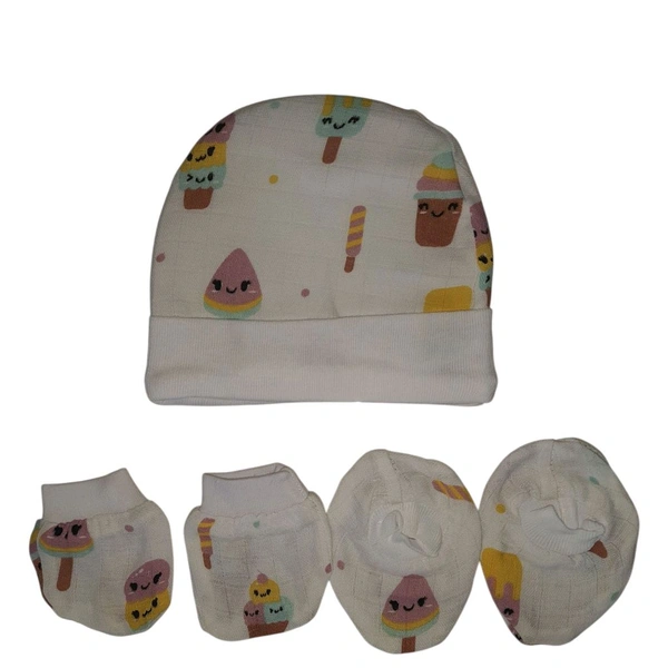 Muslin Cap, Mittens & Booties set
